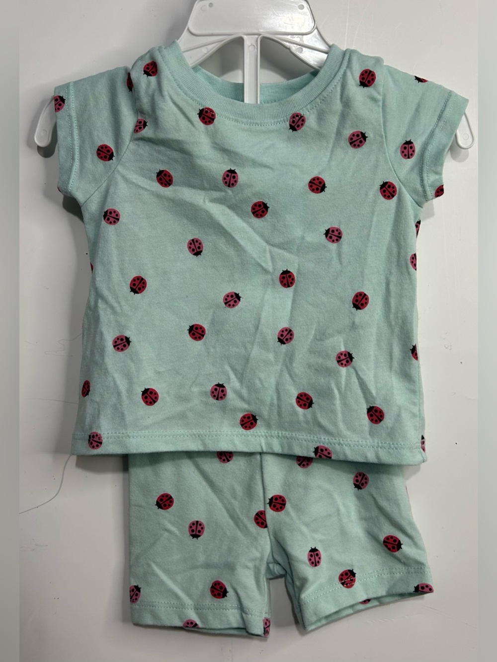 5 for $25🔥Wonder Nation Ladybug Blue‎ Pajama Matching Short Set Baby 3-6M/ 6-9M